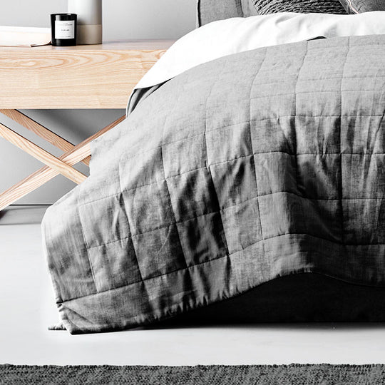 Chambray Bed Cover Smoke