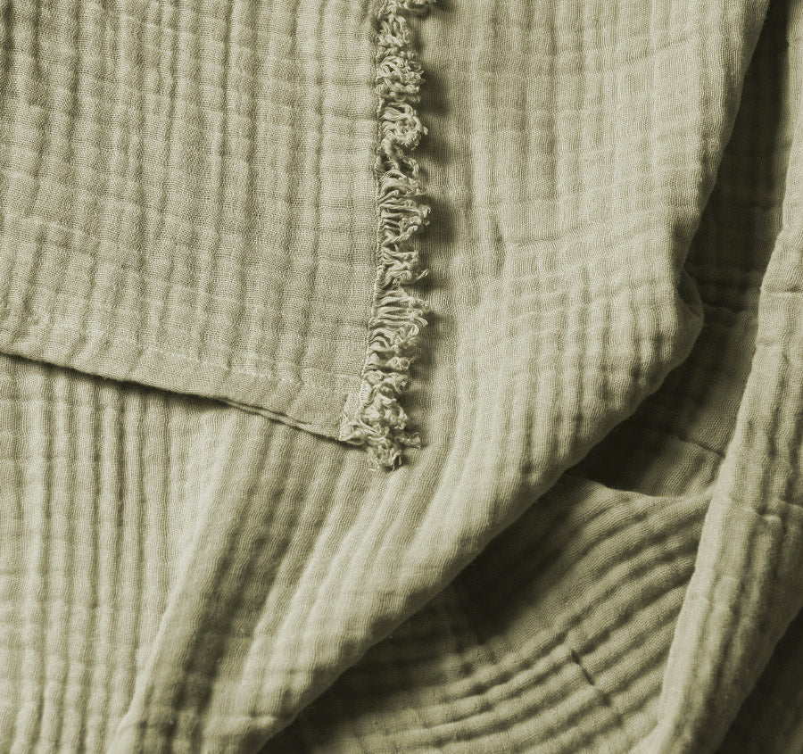 Crinkle Bed Throw Elm
