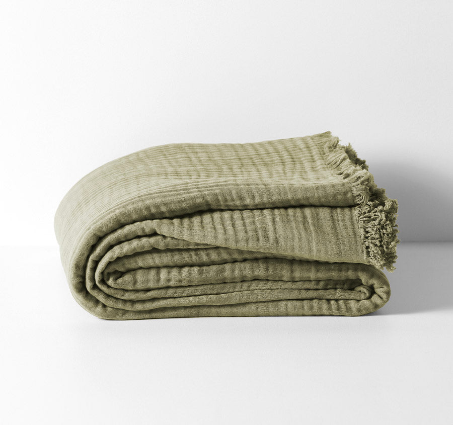 Crinkle 150x200cm Throw Rug Elm