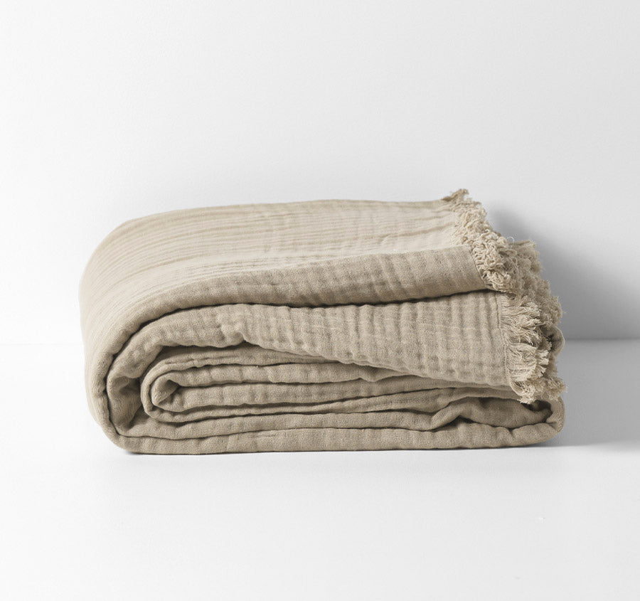 Crinkle 150x200cm Throw Rug Feather