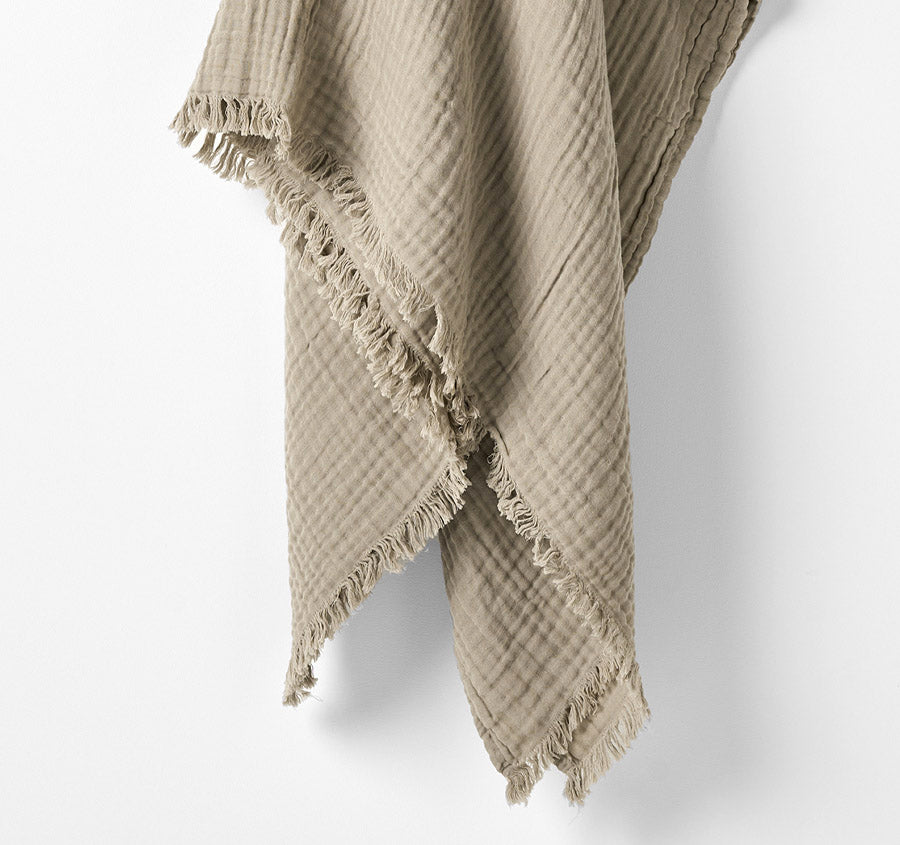 Crinkle 150x200cm Throw Rug Feather
