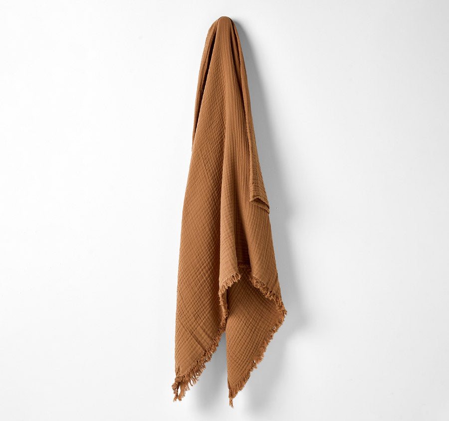 Crinkle 150x200cm Throw Rug Pecan