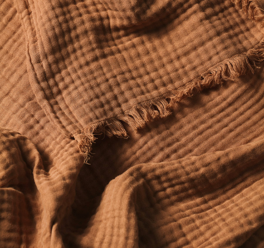 Crinkle 150x200cm Throw Rug Pecan