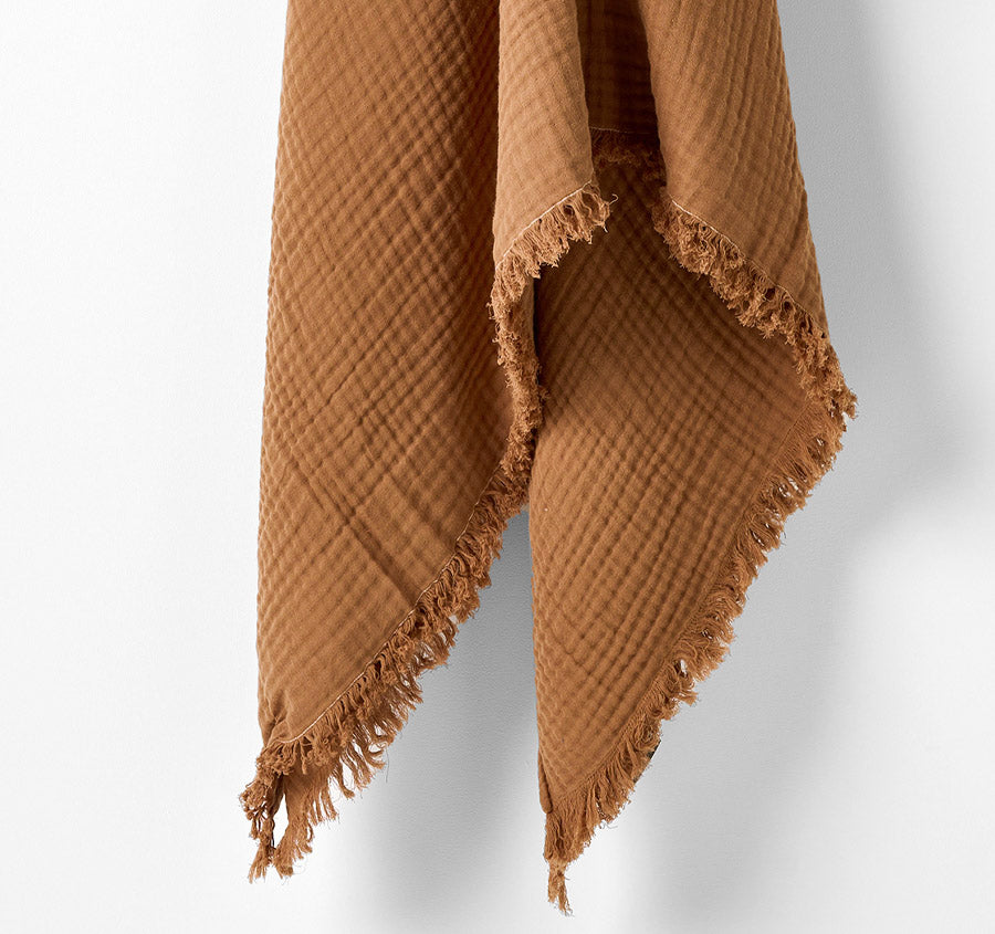 Crinkle 150x200cm Throw Rug Pecan
