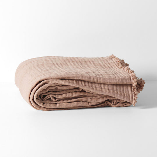 Clay Throw Rug Crinkle 150x200cm Throw Rug Pink Clay – Manchester Warehouse