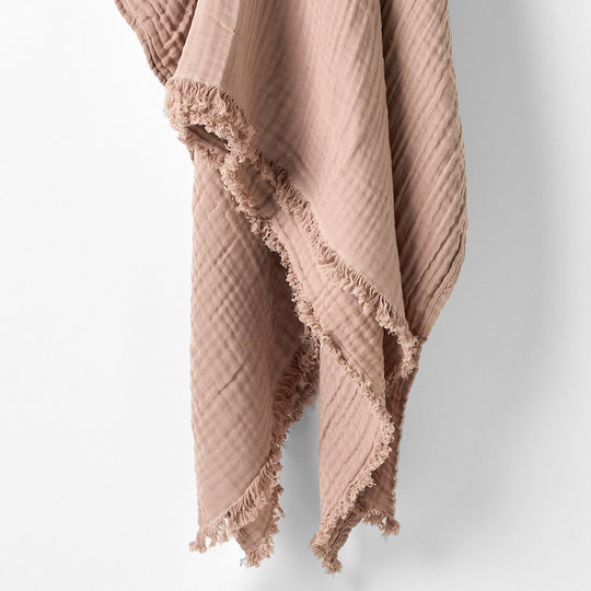 Clay Throw Rug Crinkle 150x200cm Throw Rug Pink Clay – Manchester Warehouse