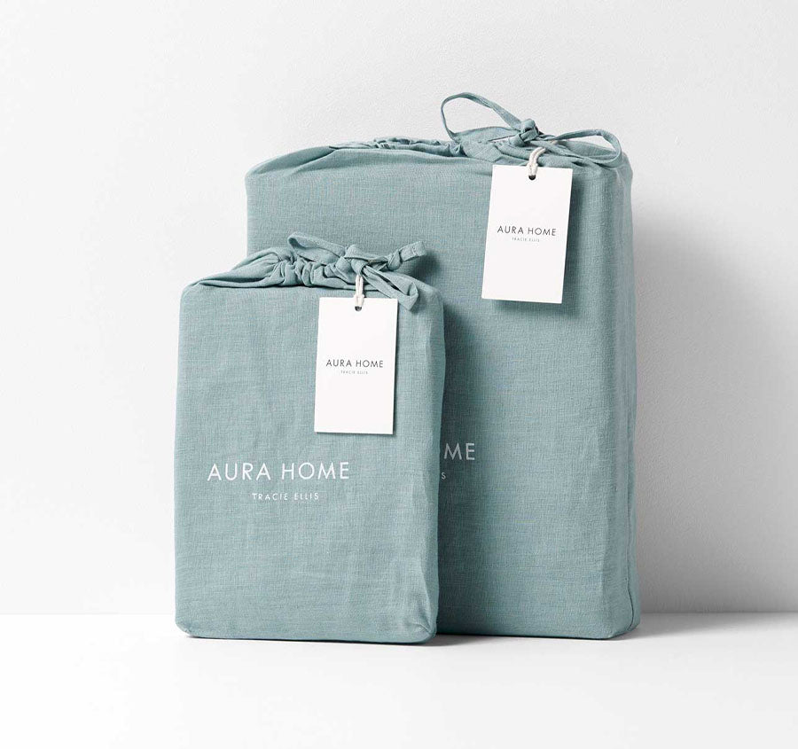 Emile Fitted or Flat Sheet Range Agean Blue