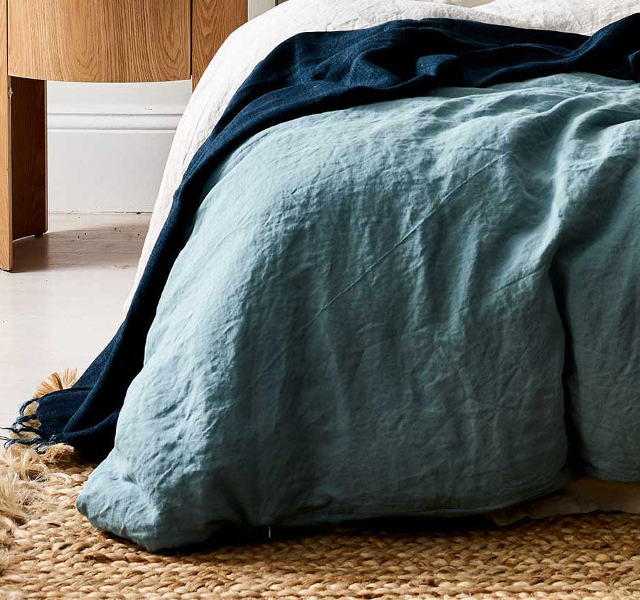 Emile Quilt Cover Range Agean Blue