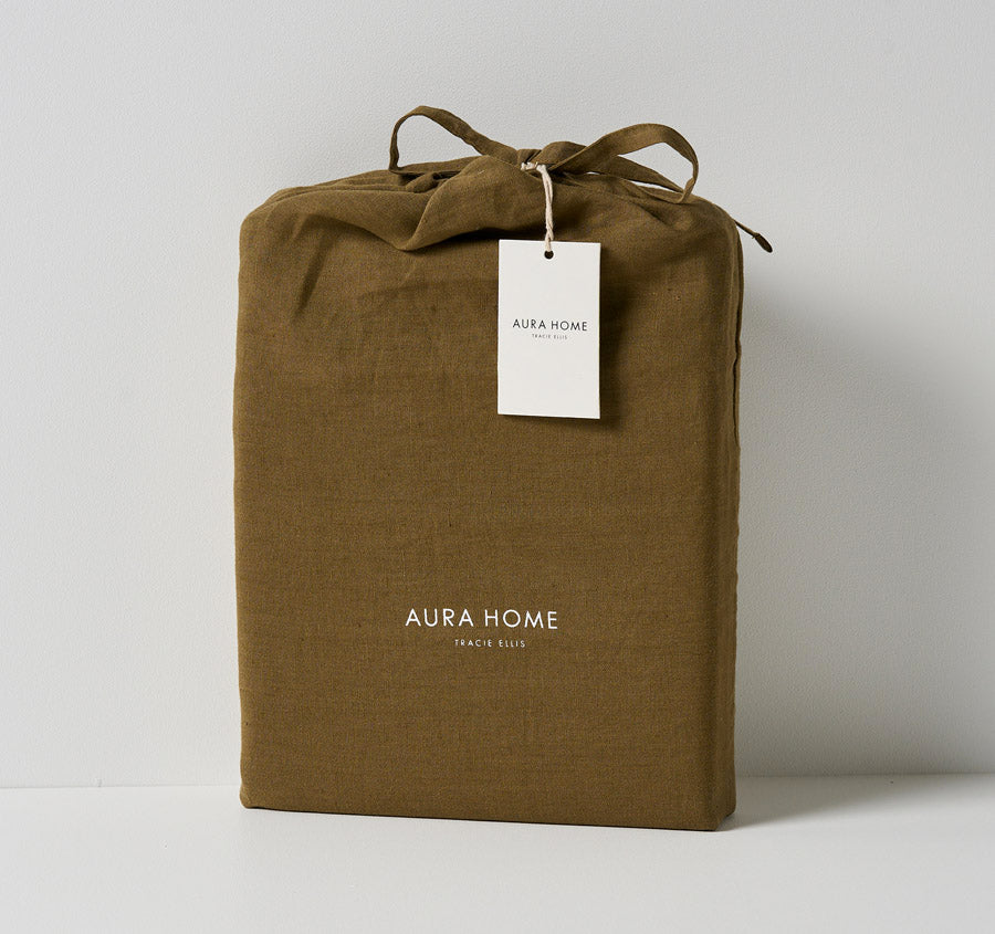 Emile Fitted or Flat Sheet Range Bronzed Olive