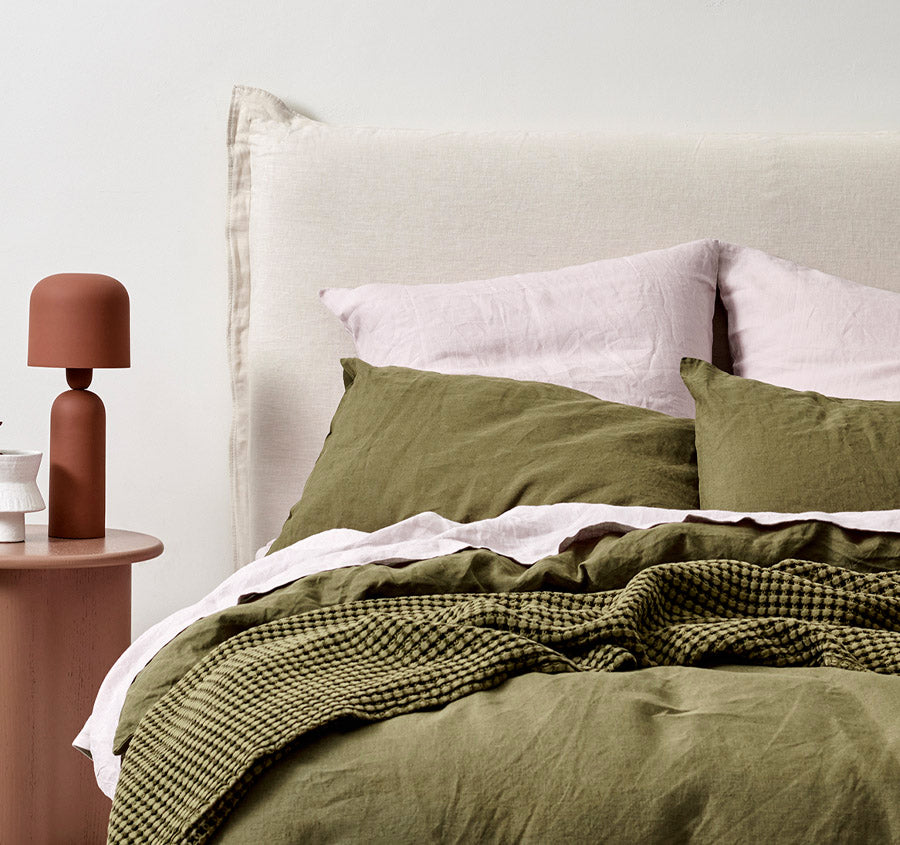 Emile Quilt Cover Range Bronzed Olive