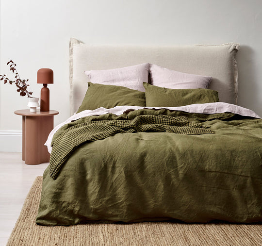 Emile Quilt Cover Range Bronzed Olive