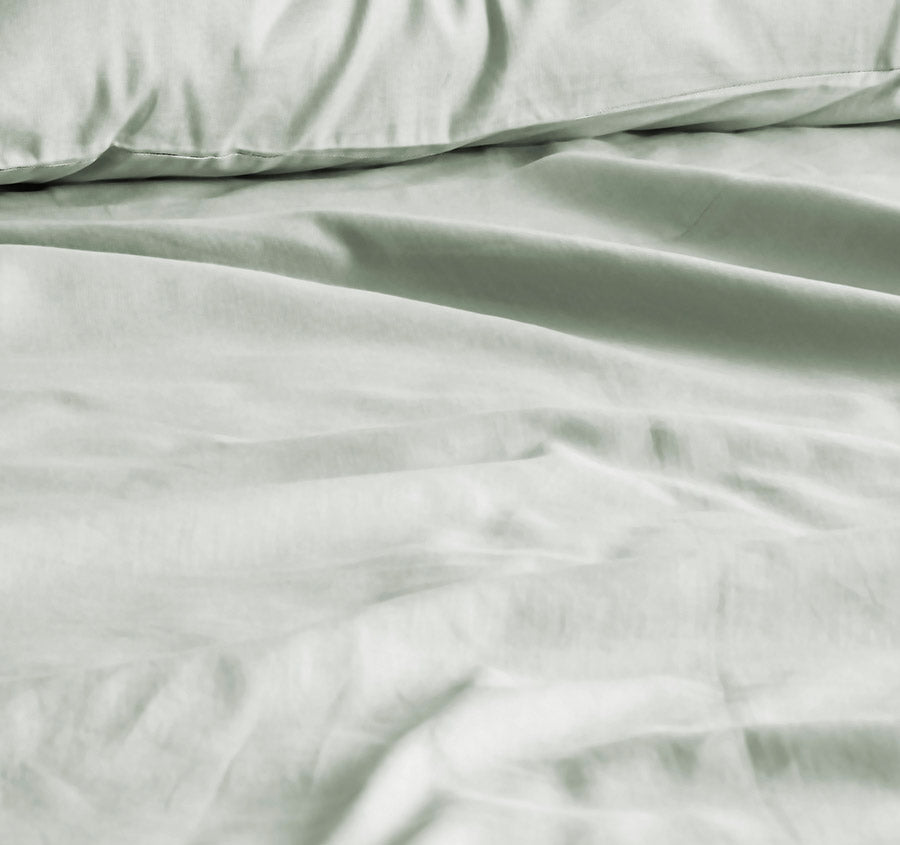 Halo Organic Cotton Sheet Set Range Sage Manchester Warehouse