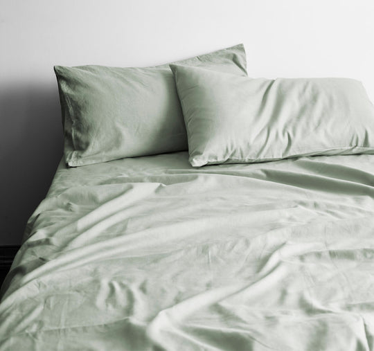 Halo Organic Cotton Sheet Set Range Sage