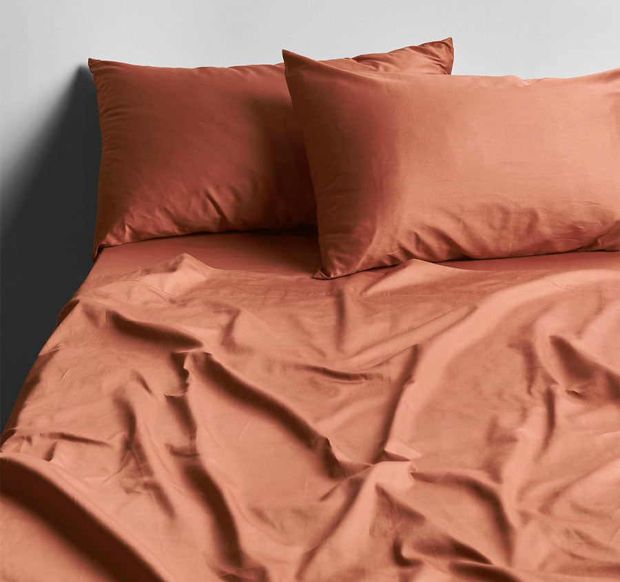 Halo Organic Cotton Sateen Sheet Set Range Cedar