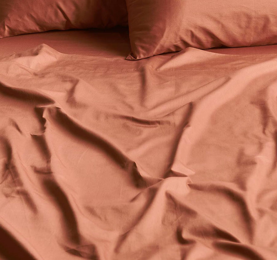 Halo Organic Cotton Sateen Sheet Set Range Cedar