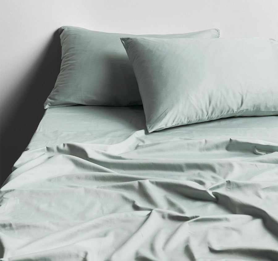 Halo Organic Cotton Sateen Sheet Set Range Mist