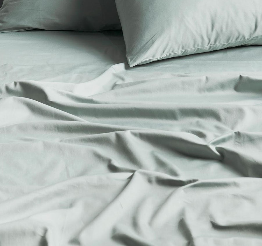 Halo Organic Cotton Sateen King Bed Sheet Set Mist