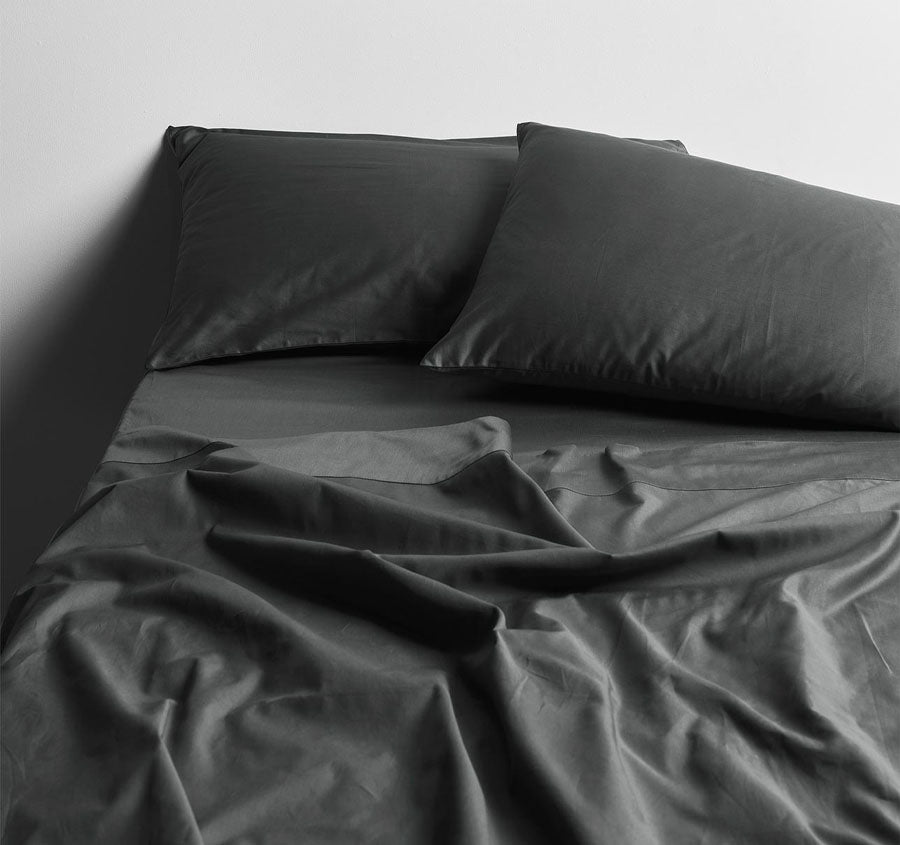 Halo Organic Cotton Sateen Sheet Set Range Shadow