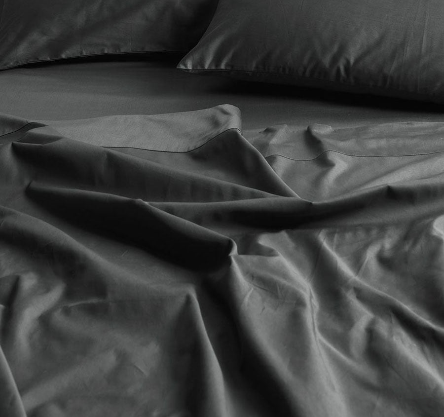 Halo Organic Cotton Sateen Sheet Set Range Shadow