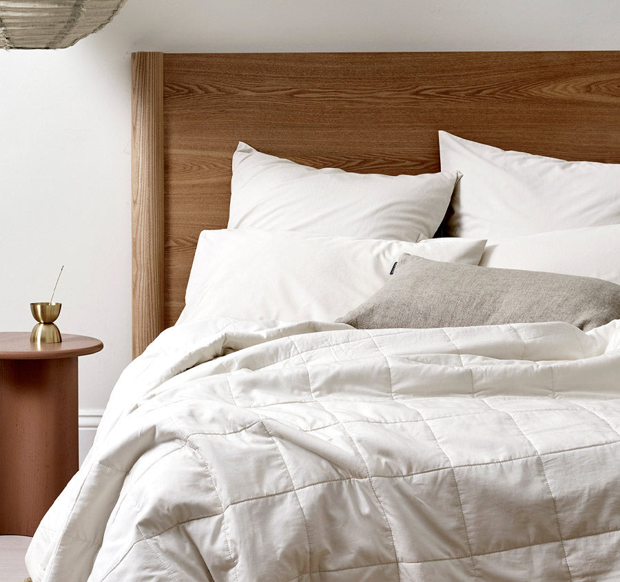 Halo Organic Cotton Coverlet White Sand