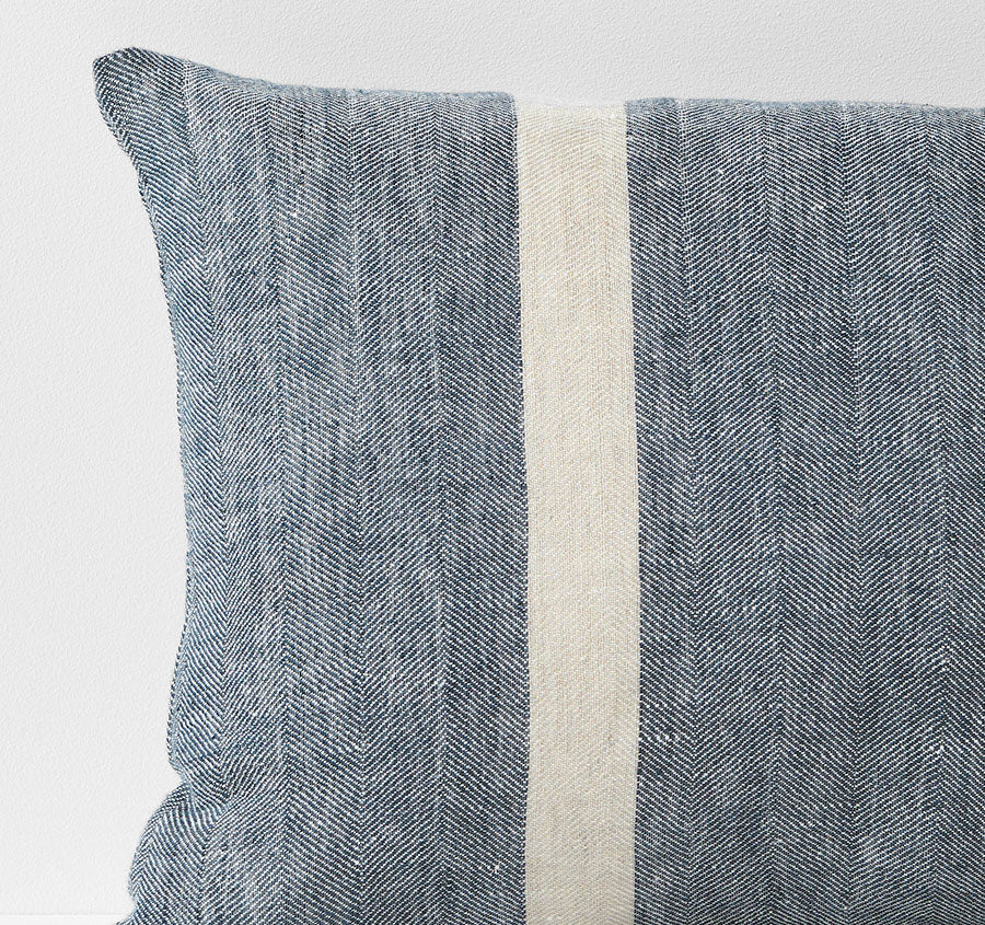 Herringbone 35x55cm Filled Cushion Indigo