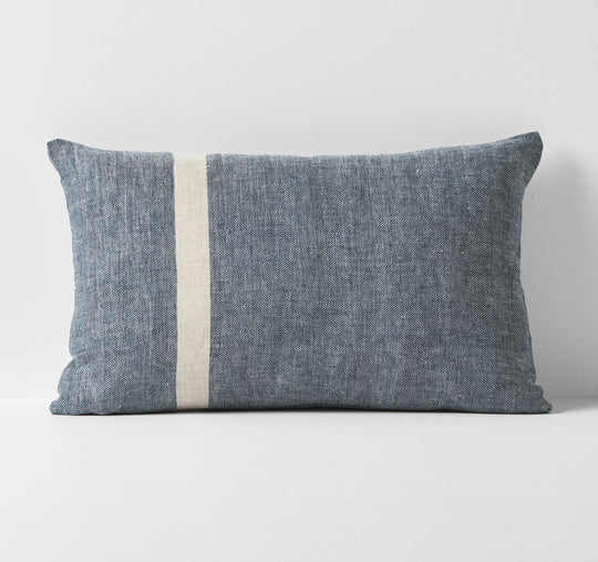 Herringbone 35x55cm Filled Cushion Indigo