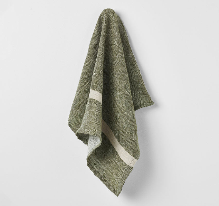 Herringbone Tea Towel Khaki