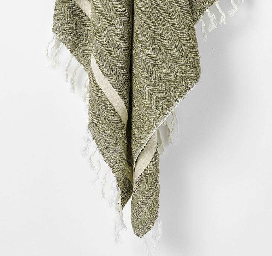 Herringbone 130x180cm Throw Rug Khaki