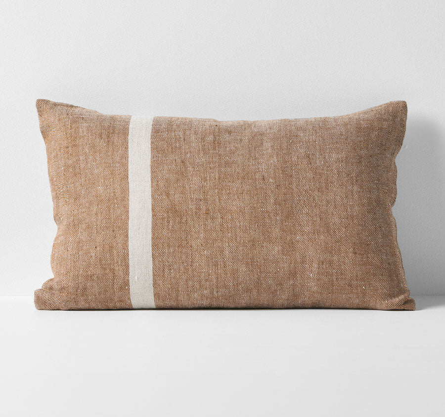 Herringbone 35x55cm Filled Cushion Tobacco