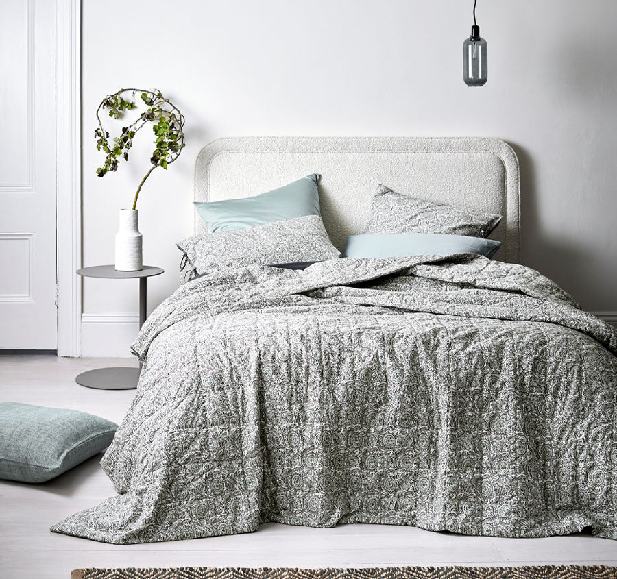 Jaipur Coverlet Mist and Feather