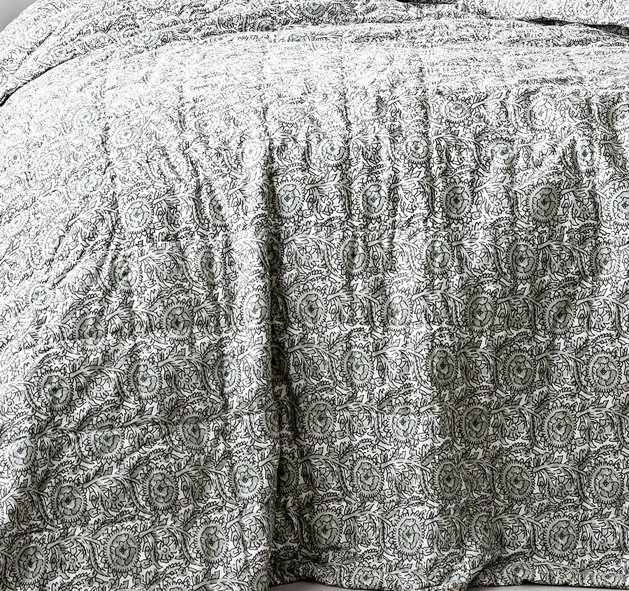 Jaipur Coverlet Mist and Feather