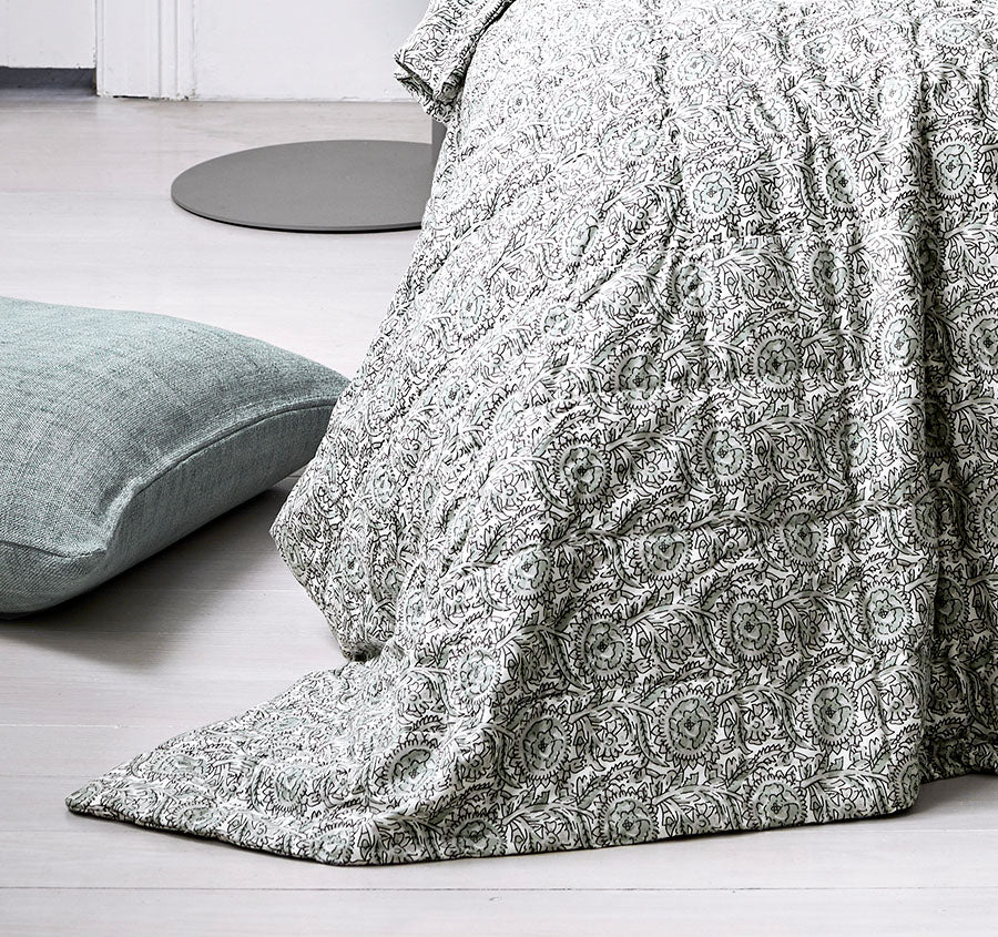 Jaipur Coverlet Mist and Feather