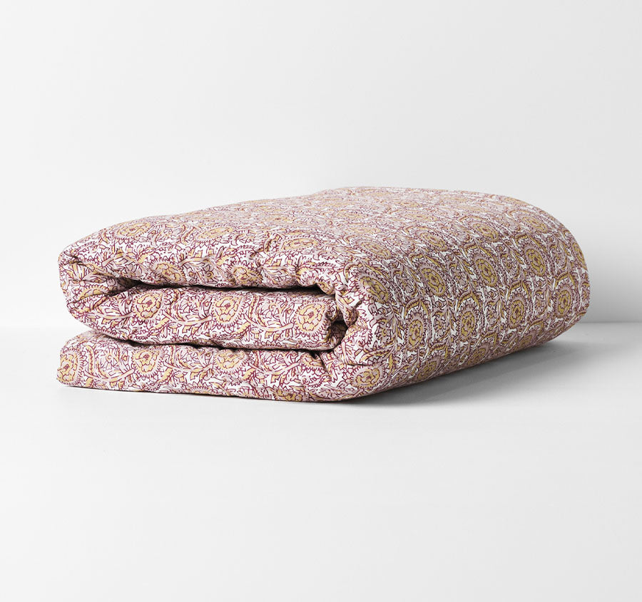 Jaipur Coverlet Rosewater and Merlot
