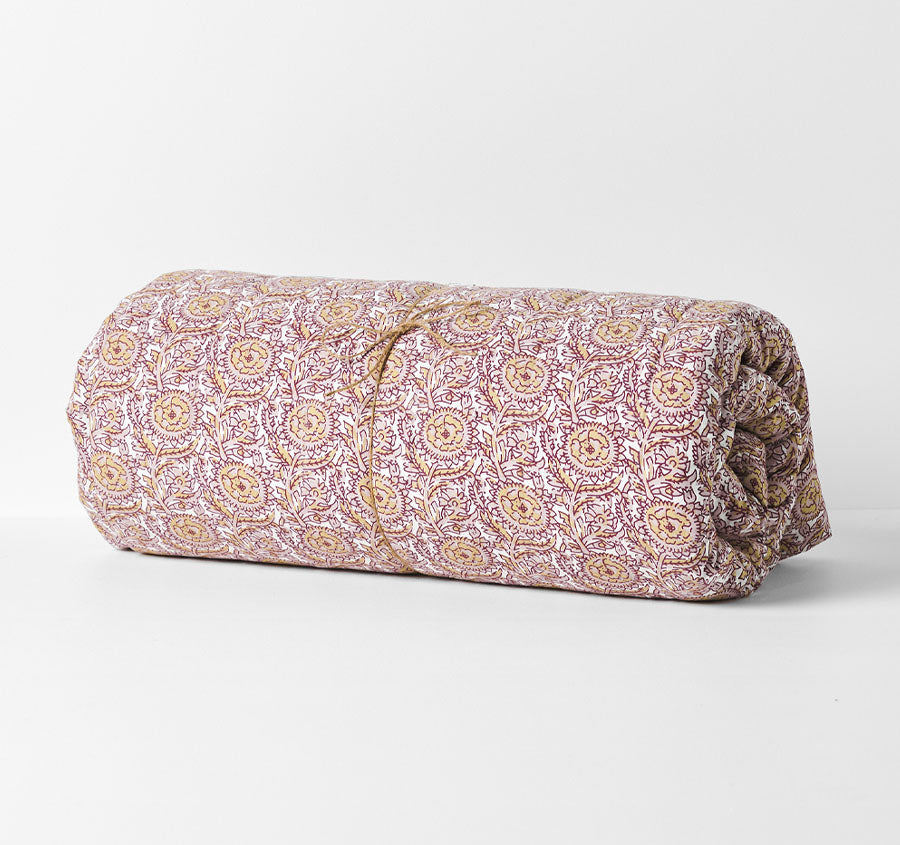 Jaipur Coverlet Rosewater and Merlot