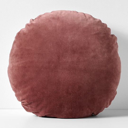 Luxury Velvet 45cm Round Filled Cushion Mahogany