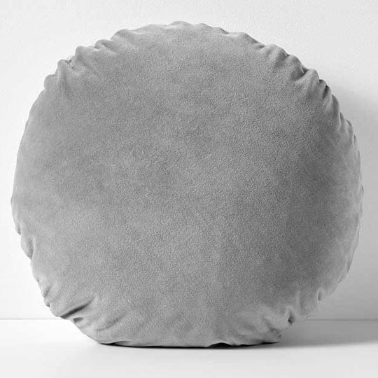 Luxury Velvet 45cm Round Filled Cushion Pebble
