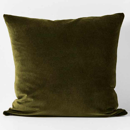 Luxury Velvet 50x50cm Filled Cushion Khaki