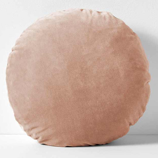 Luxury Velvet 55cm Round Filled Cushion Rosewater