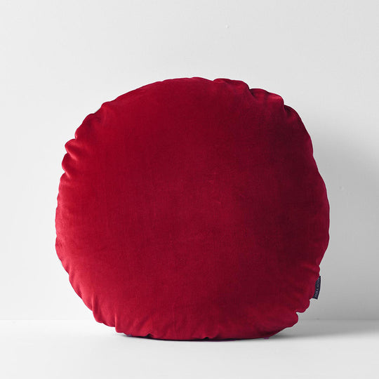 Luxury Velvet 55cm Filled Round Cushion Auburn
