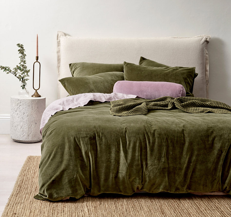 Luxury Velvet Quilt Cover Range Caper