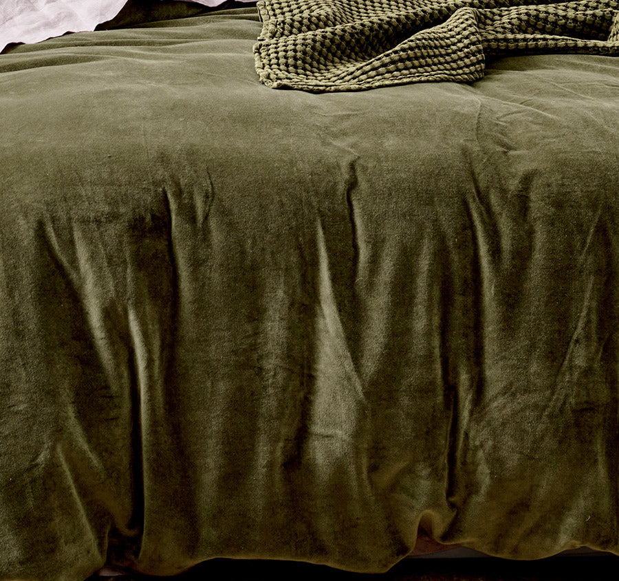 Luxury Velvet Quilt Cover Range Caper