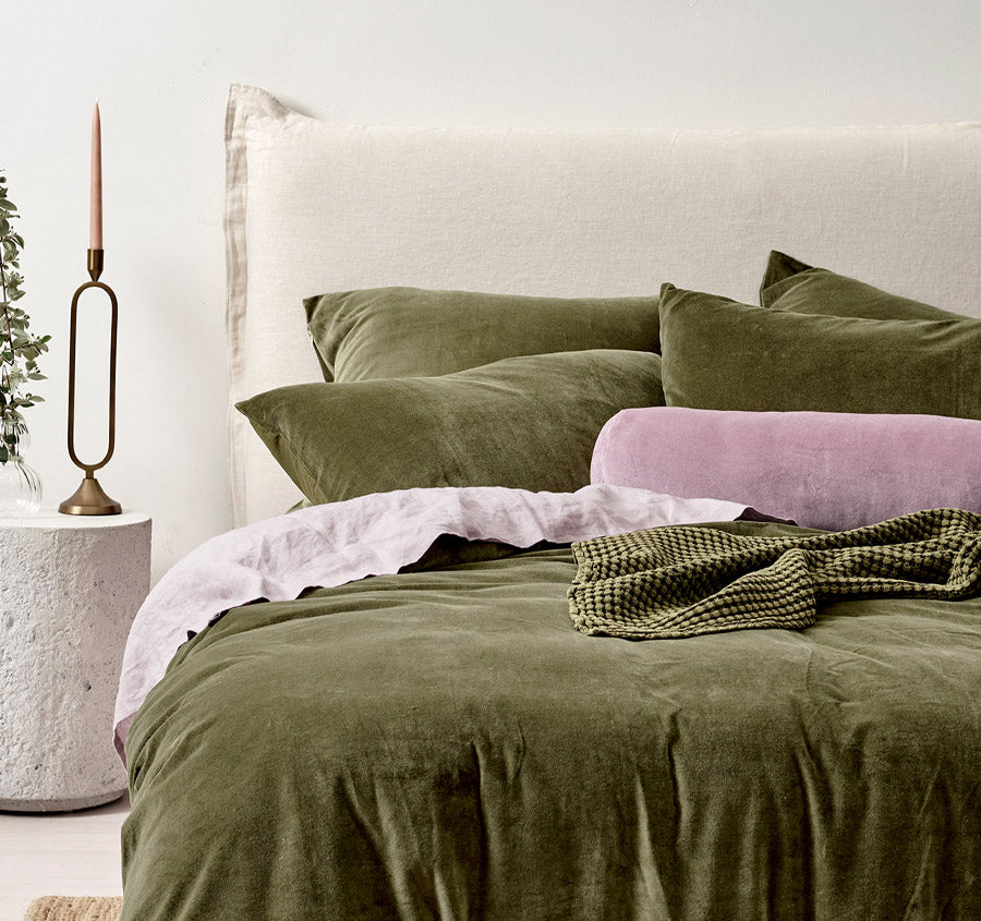 Luxury Velvet Quilt Cover Range Caper