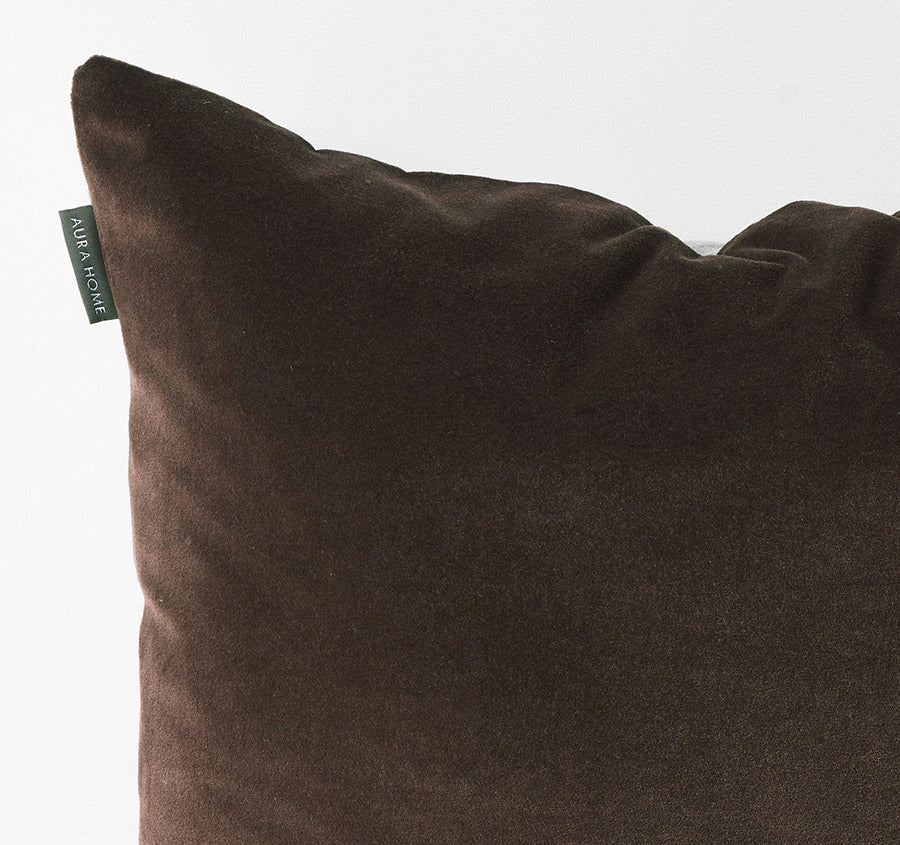 Luxury Velvet 50x50cm Filled Cushion Chocolate