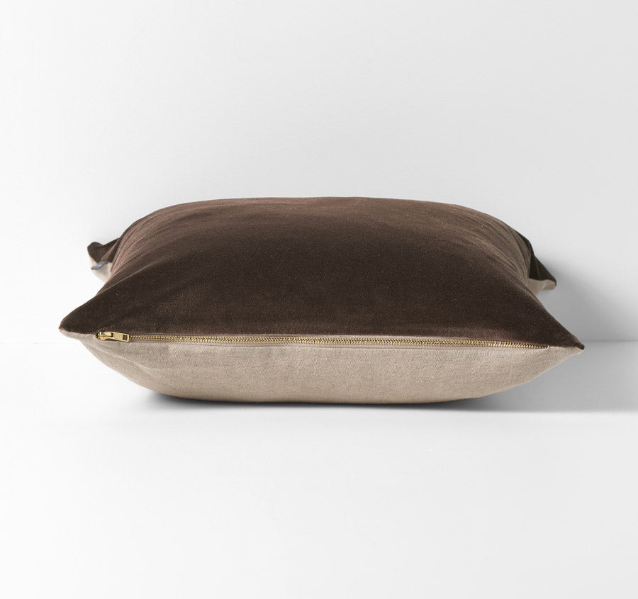 Luxury Velvet 50x50cm Filled Cushion Chocolate