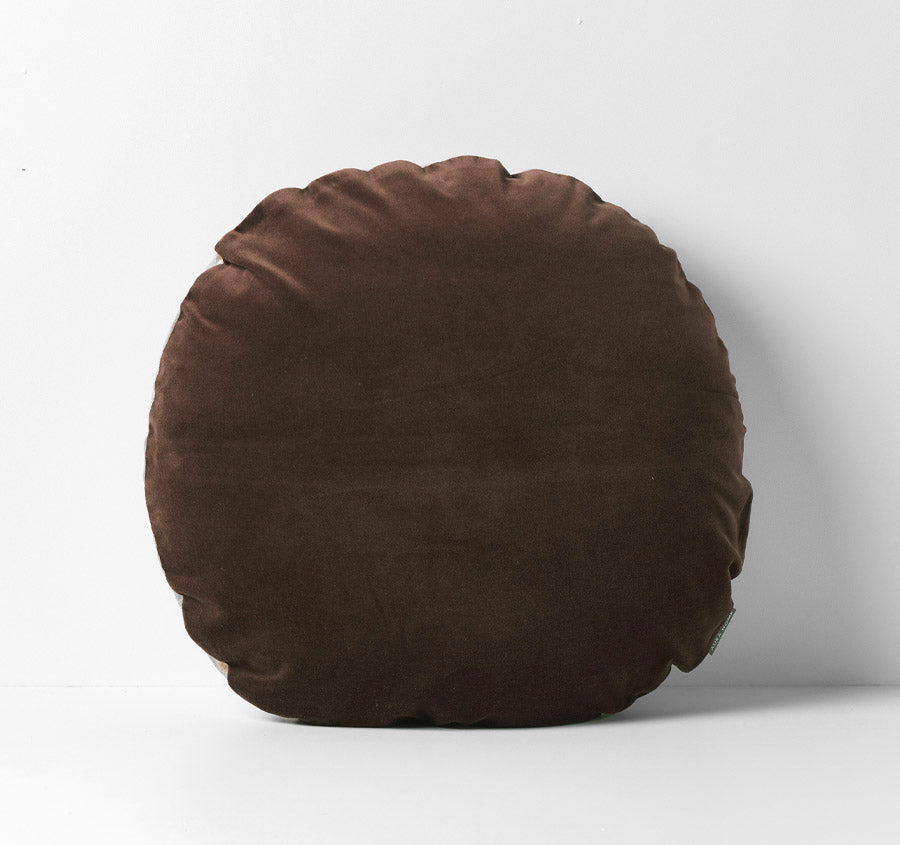 Luxury Velvet 55cm Round Filled Cushion Chocolate