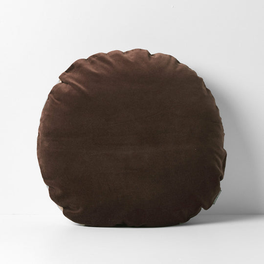 Luxury Velvet 55cm Round Filled Cushion Chocolate