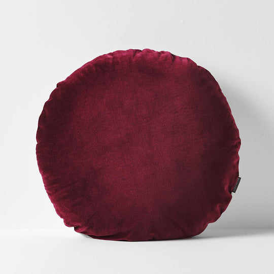 Luxury Velvet 55cm Filled Round Cushion Merlot