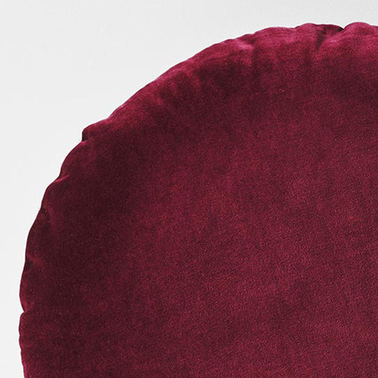 Luxury Velvet 55cm Filled Round Cushion Merlot