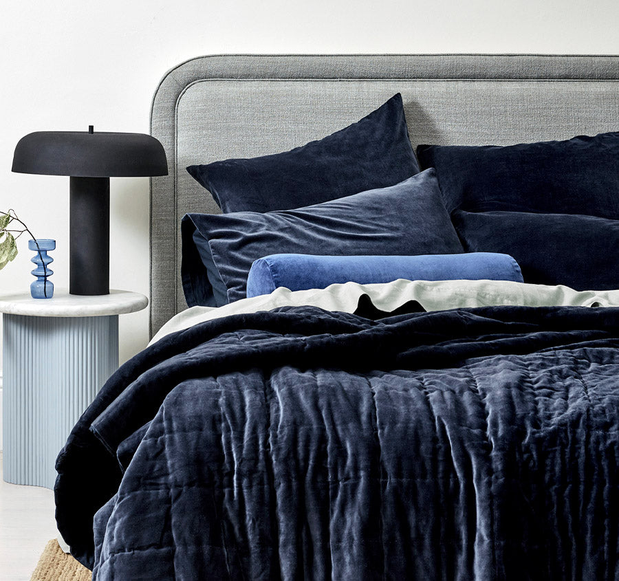 Luxury Velvet Coverlet Slate