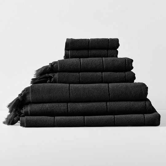 Paros 580GSM Cotton Bath Towel Range Black